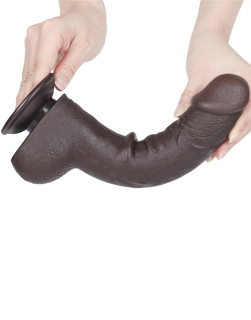 LoveToy - Dildo Met Sliding Skin Technologie - 24 cm x Ø 4,3 cm - Zwart-Erotiekvoordeel.nl