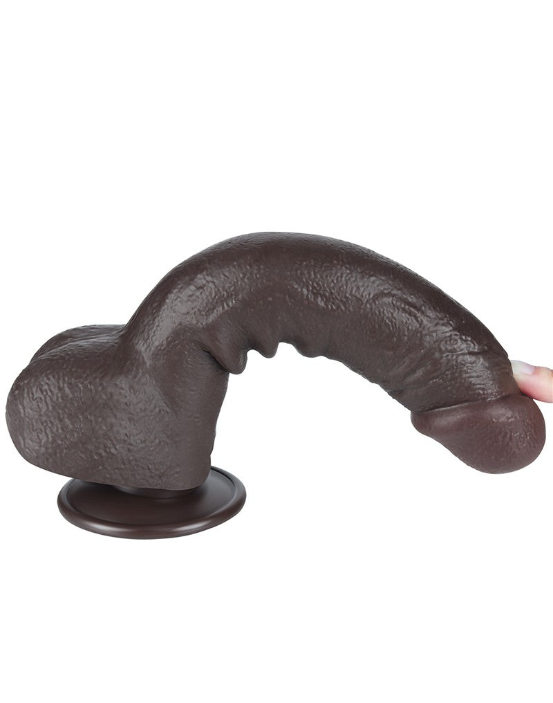 LoveToy - Dildo Met Sliding Skin Technologie - 24 cm x Ø 4,3 cm - Zwart-Erotiekvoordeel.nl