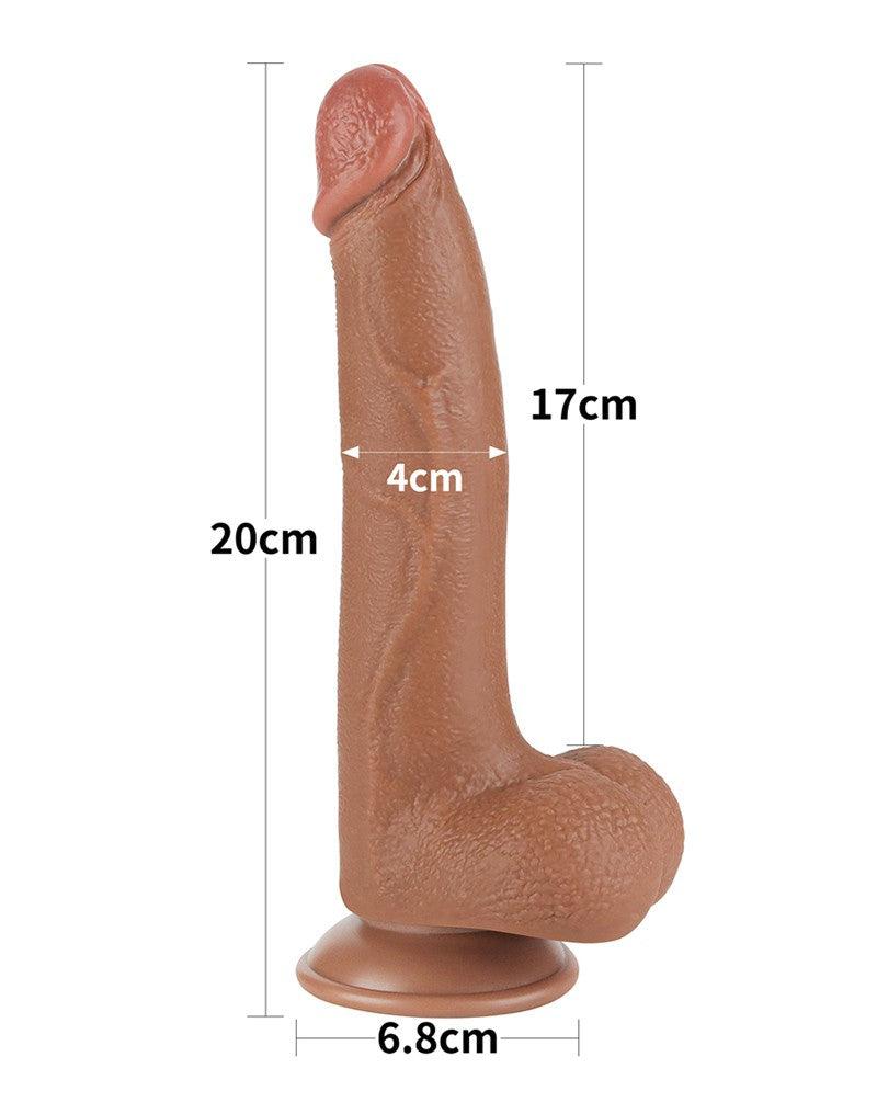 Lovetoy - Dildo Met Sliding Skin Technologie - 20 x 4 cm - Verwijderbare Zuignap - Medium Huidskleur-Erotiekvoordeel.nl