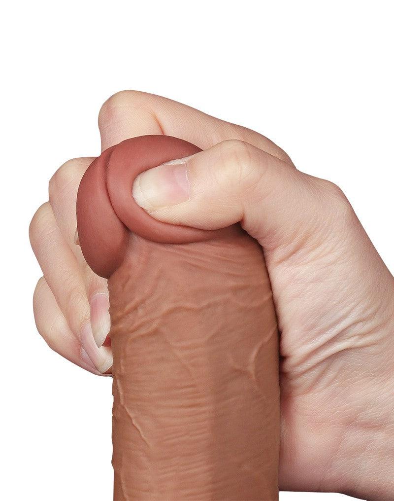 Lovetoy - Dildo Met Sliding Skin Technologie - 20.8 x 4 cm - Verwijderbare Zuignap - Medium Huidskleur-Erotiekvoordeel.nl