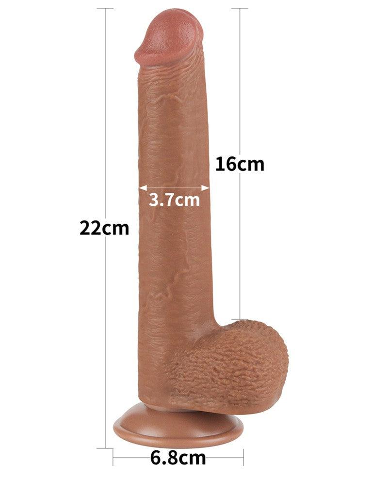 Lovetoy - Dildo Met Sliding Skin Technologie - 22 x 3.7 cm - Verwijderbare Zuignap - Medium Huidskleur-Erotiekvoordeel.nl