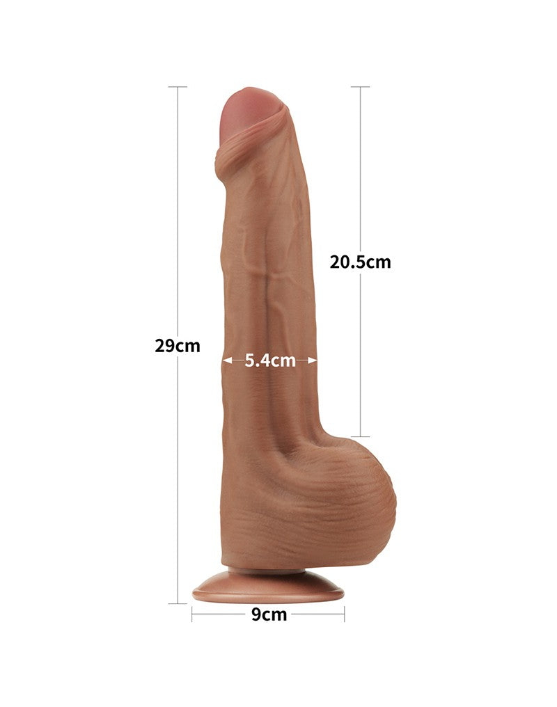 Lovetoy - Dildo - Sliding Skin Dildo - Lengte 29 cm - Bruin-Erotiekvoordeel.nl