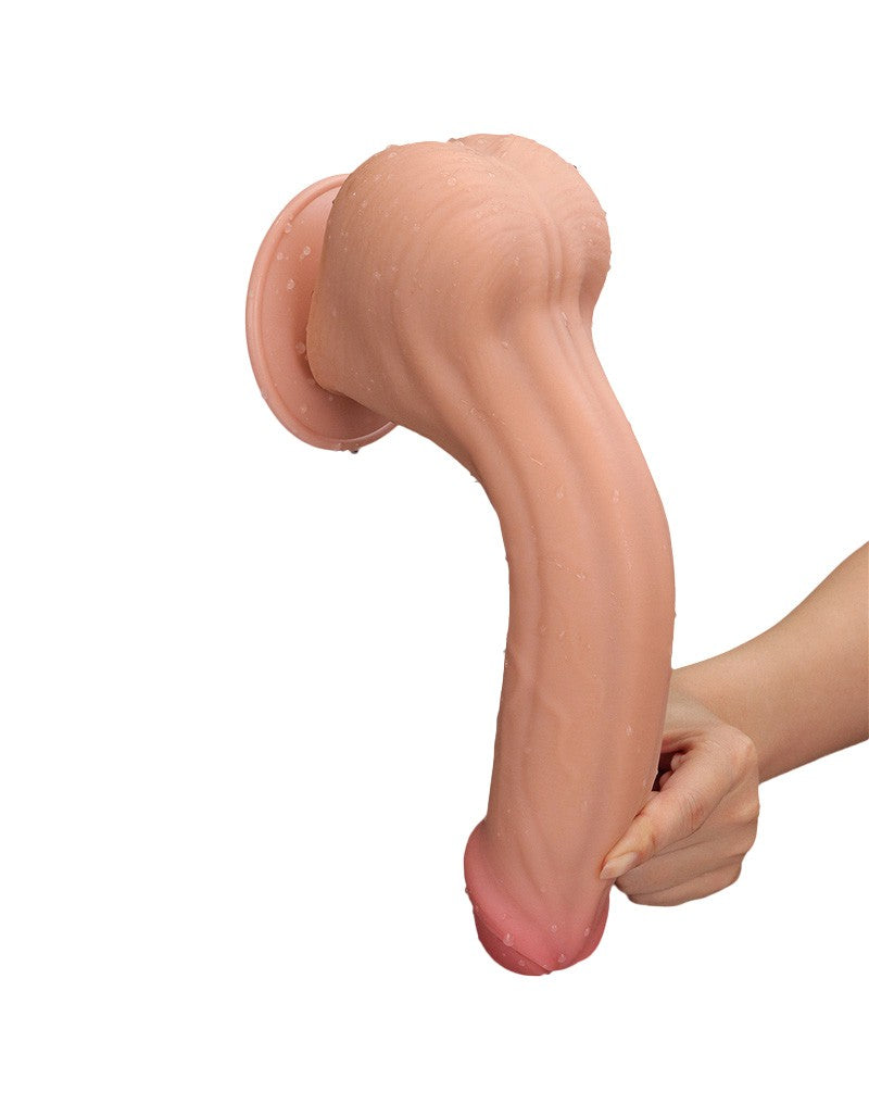 Lovetoy - Dildo - Sliding Skin Dildo - Lengte 29 cm - Lichte Huidskleur-Erotiekvoordeel.nl