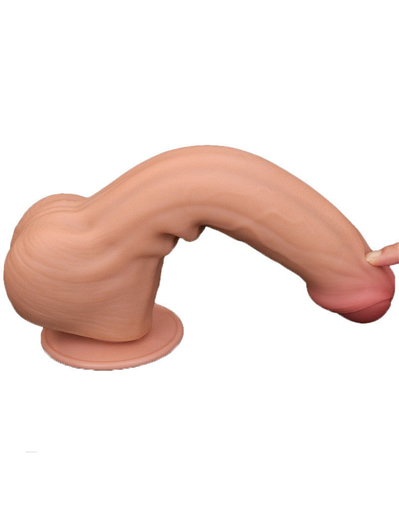 Lovetoy - Dildo - Sliding Skin Dildo - Lengte 29 cm - Lichte Huidskleur-Erotiekvoordeel.nl