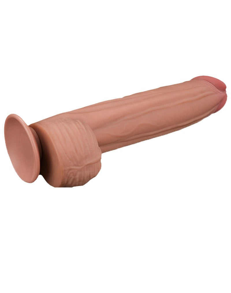 Lovetoy - Dildo - Sliding Skin Dildo - Lengte 31 cm - Lichte Huidskleur-Erotiekvoordeel.nl