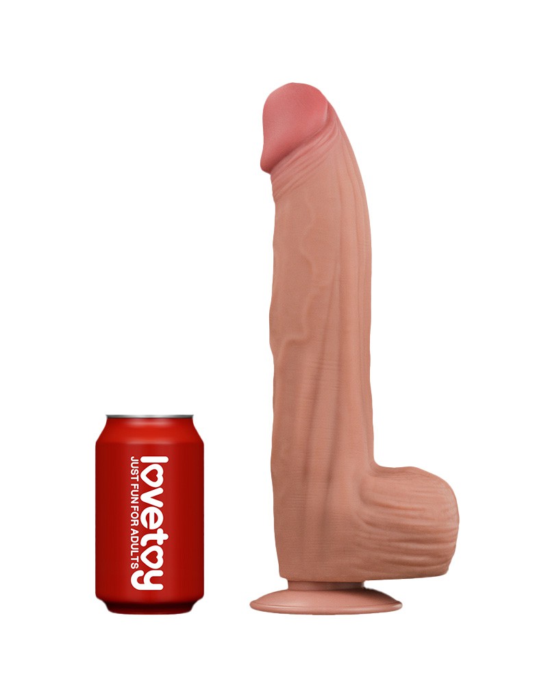 Lovetoy - Dildo - Sliding Skin Dildo - Lengte 31 cm - Lichte Huidskleur-Erotiekvoordeel.nl