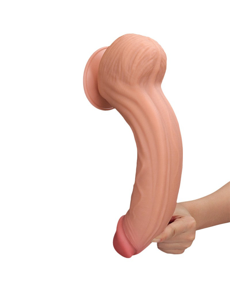 Lovetoy - Dildo - Sliding Skin Dildo - Lengte 31 cm - Lichte Huidskleur-Erotiekvoordeel.nl