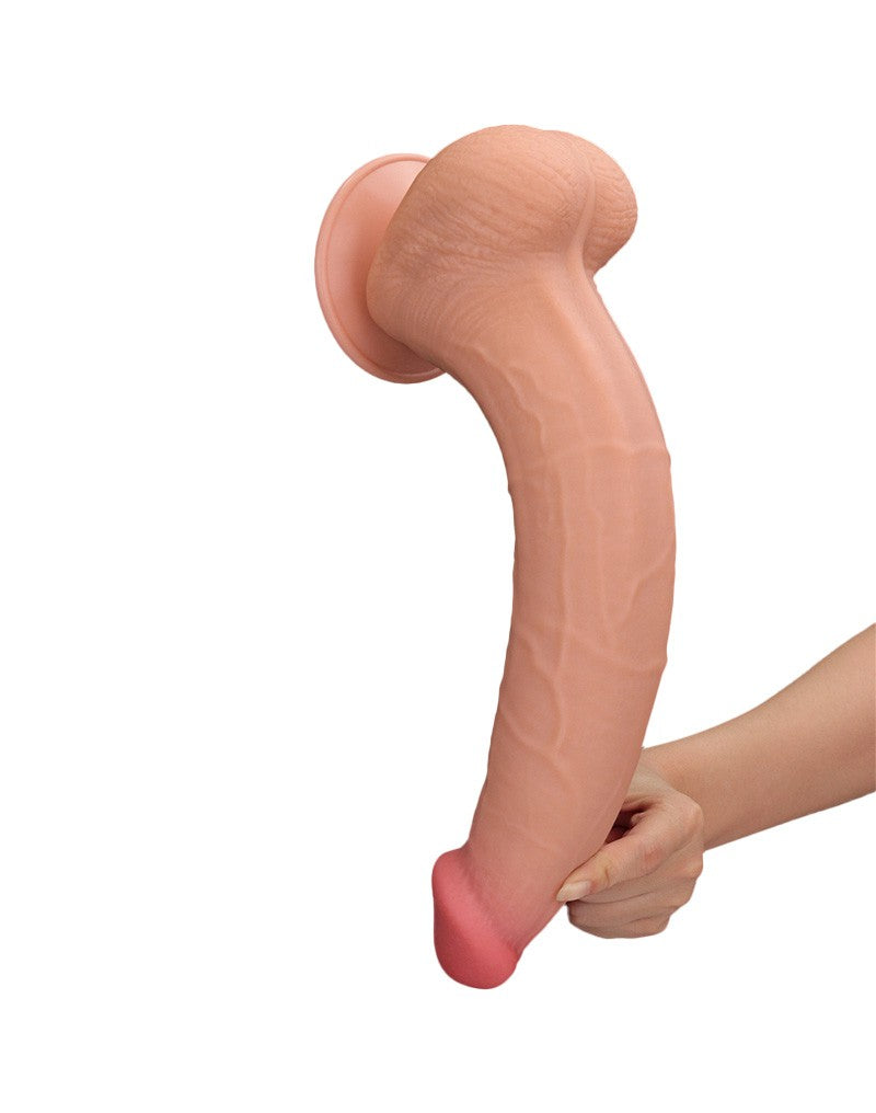 Lovetoy - Dildo - Sliding Skin Dildo - Lengte 34 cm - Lichte Huidskleur-Erotiekvoordeel.nl