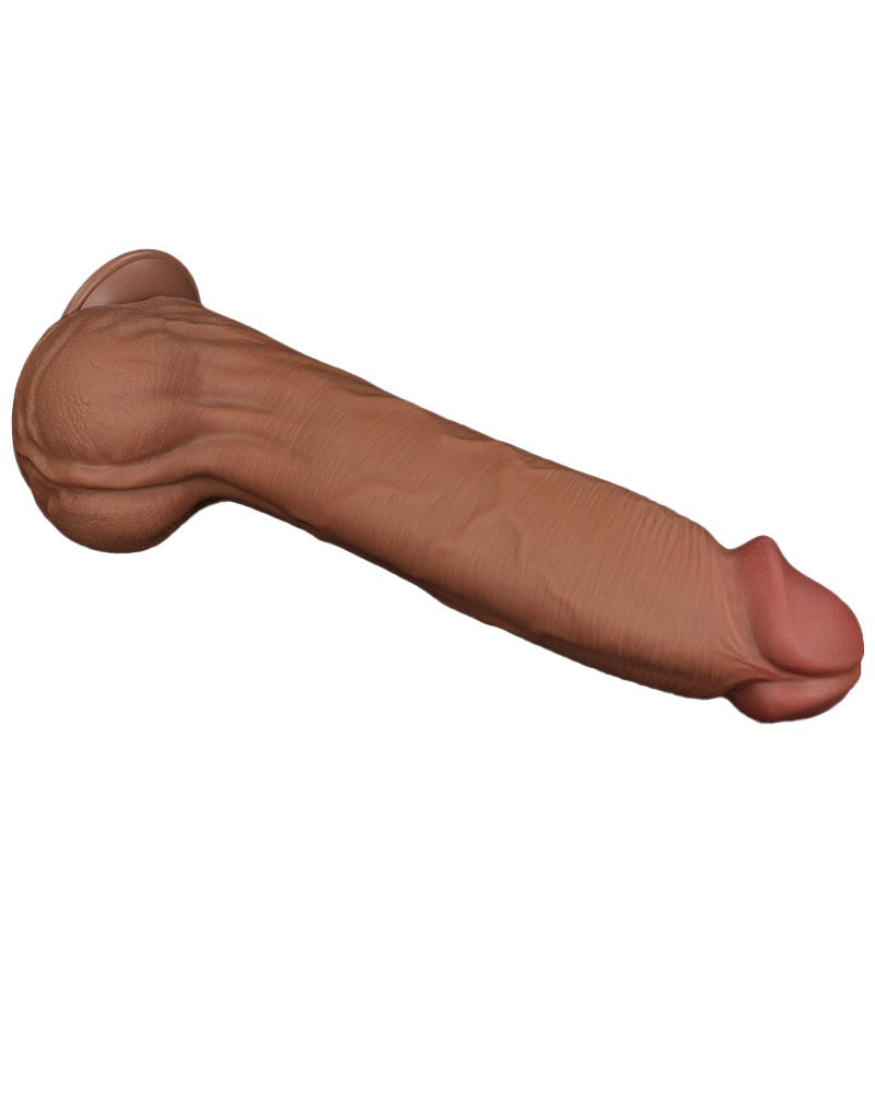 Lovetoy - Dildo - Sliding Skin Dildo - Lengte 36 cm - Bruin-Erotiekvoordeel.nl