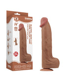 Lovetoy - Dildo - Sliding Skin Dildo - Lengte 36 cm - Bruin-Erotiekvoordeel.nl