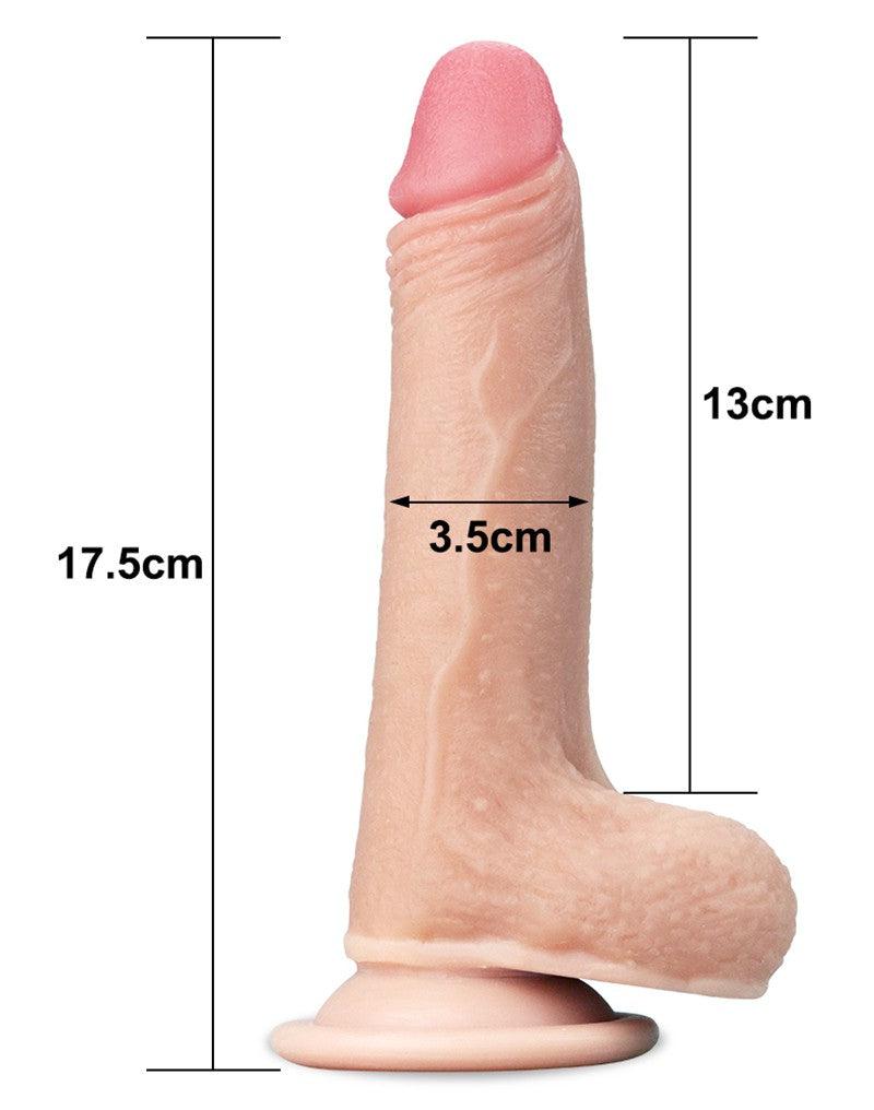 Lovetoy - Dildo Met glijdende huid 18 cm - Lichte Huidskleur-Erotiekvoordeel.nl