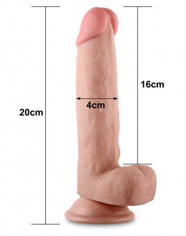 Lovetoy - Dildo Met glijdende huid 20 cm - Lichte Huidskleur-Erotiekvoordeel.nl