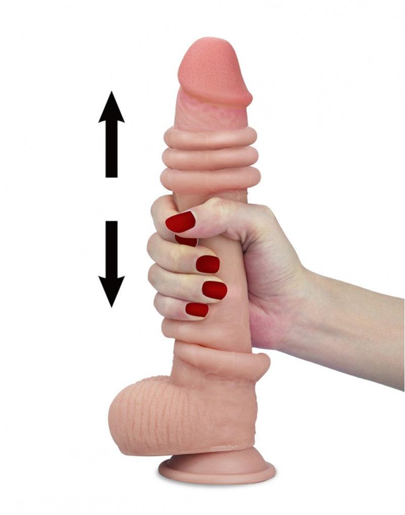 Lovetoy - Dildo Met glijdende huid 23 x 4 cm - Lichte Huidskleur-Erotiekvoordeel.nl