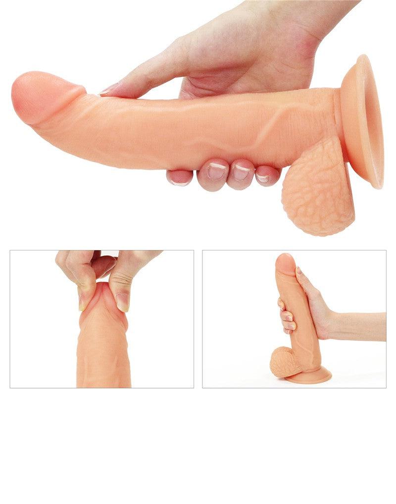 Lovetoy - Easy Strap-on Set Met dildo Van 21,5 cm Met Balzak - Lichte Huidskleur-Erotiekvoordeel.nl