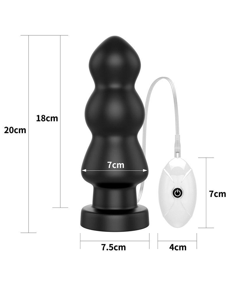 Lovetoy - King Size Vibrerende Buttplug Anal Rigger 20 cm - Zwart-Erotiekvoordeel.nl