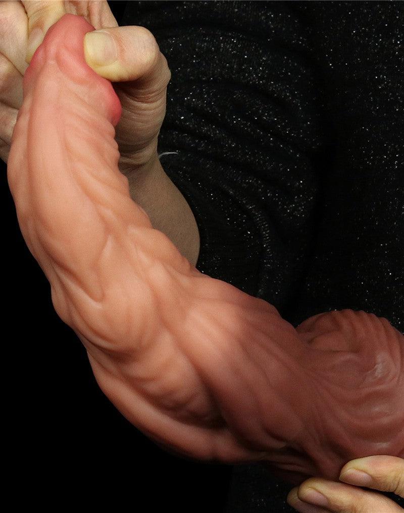 Lovetoy - Realistische XXL Dildo 24.5 cm - Lichte/donkere Huidskleur-Erotiekvoordeel.nl