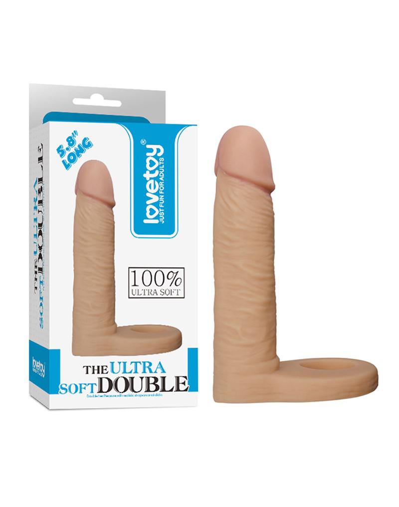 Lovetoy - Ultrasoft Double -Voorbinddildo Voor dubbele penetratie - 15 cm-Erotiekvoordeel.nl