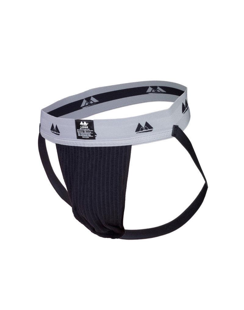 MM - Jockstrap- Heren String - Tailleband 2 inch - Zwart/Grijs-Erotiekvoordeel.nl