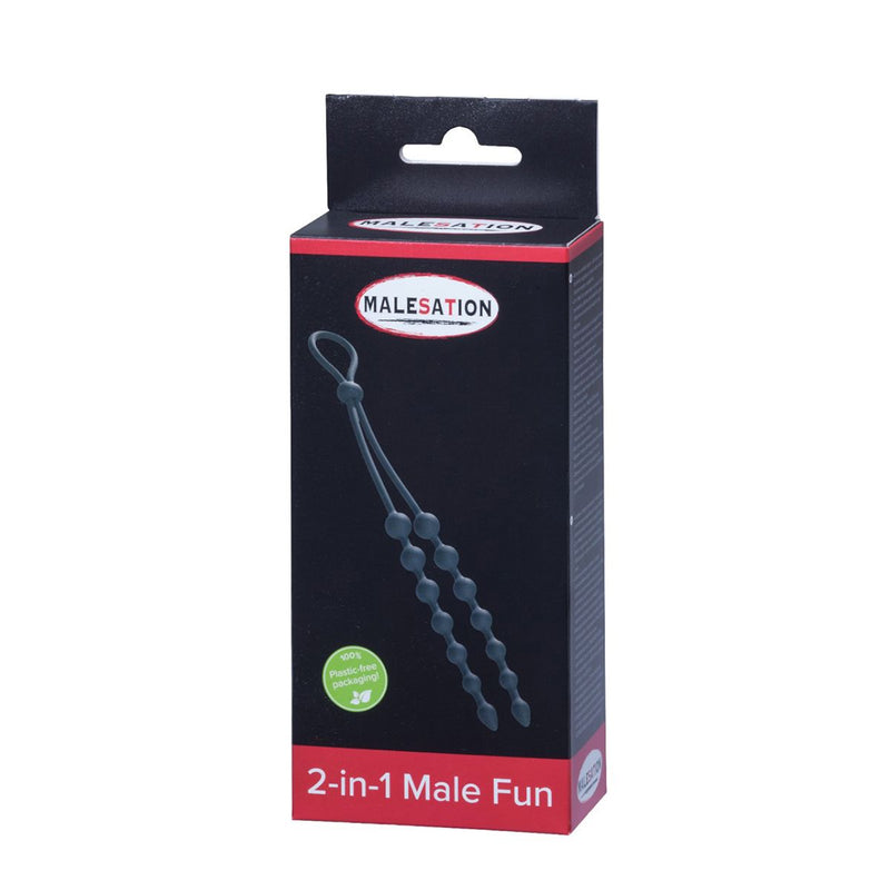 Malesation - 2-in-1 Male Fun - Cockring met Anaal Kralen-Erotiekvoordeel.nl