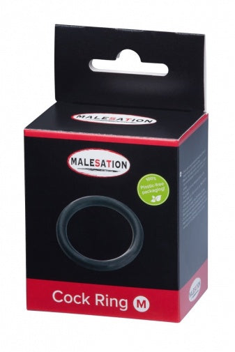 Malesation - Siliconen Cockring - M - 40 mm - Zwart-Erotiekvoordeel.nl