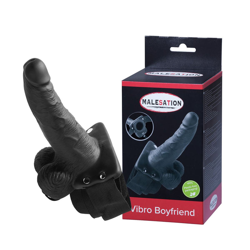 Malesation - Vibro Boyfriend - Vibrerende Holle Strap-On-Erotiekvoordeel.nl