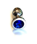 Metalen Buttplug Met Blauw Kristal-Erotiekvoordeel.nl