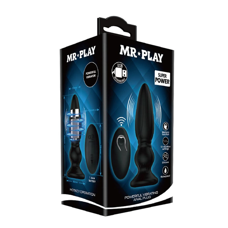 Mr. Play Vibrerende oplaadbare anaal plug Met Afstandsbediening - buttplug Extra-Erotiekvoordeel.nl