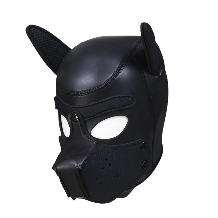 Neoprene Puppy Dog BDSM Hood - Zwart-Erotiekvoordeel.nl