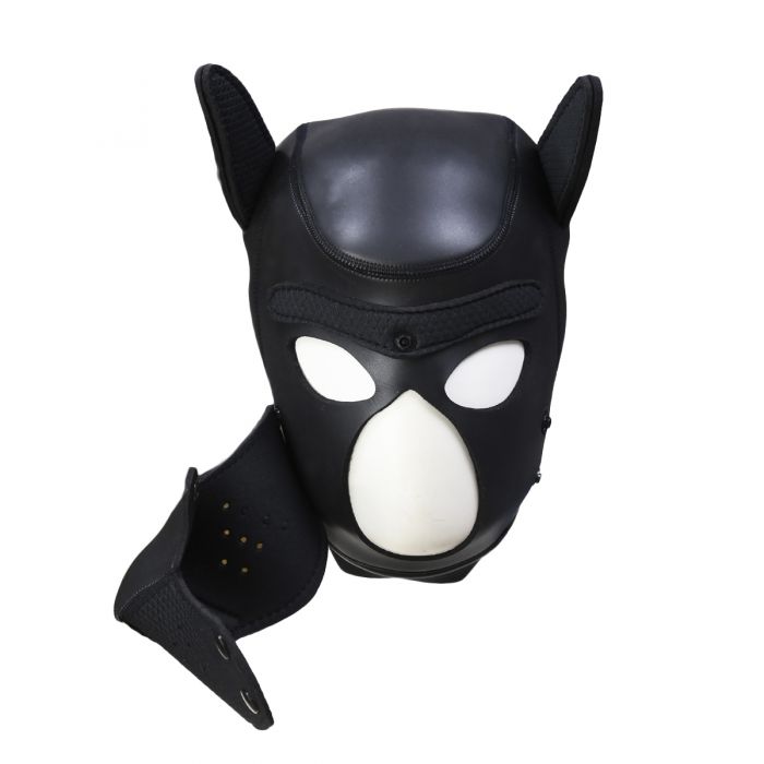 Neoprene Puppy Dog BDSM Hood - Zwart-Erotiekvoordeel.nl