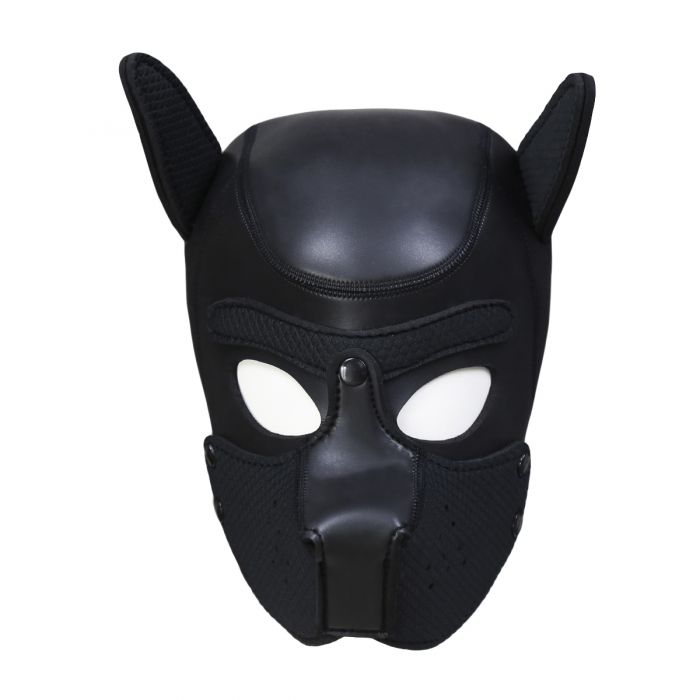 Neoprene Puppy Dog BDSM Hood - Zwart-Erotiekvoordeel.nl