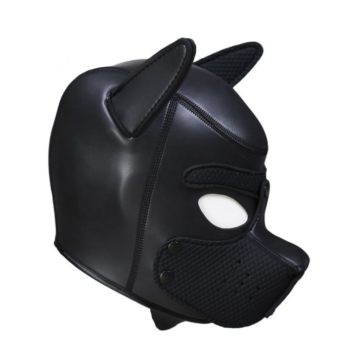 Neoprene Puppy Dog BDSM Hood - Zwart-Erotiekvoordeel.nl