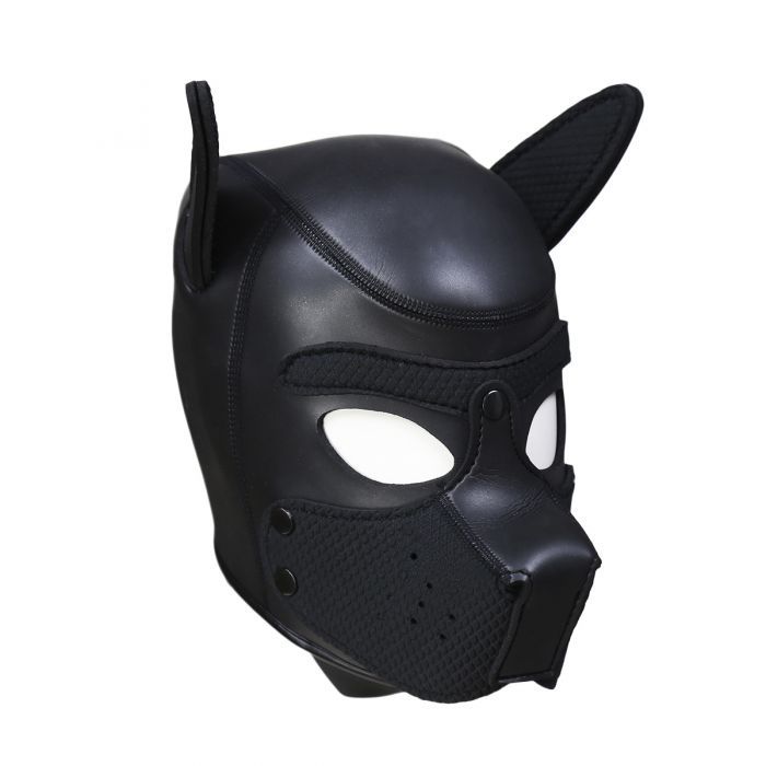 Neoprene Puppy Dog BDSM Hood - Zwart-Erotiekvoordeel.nl