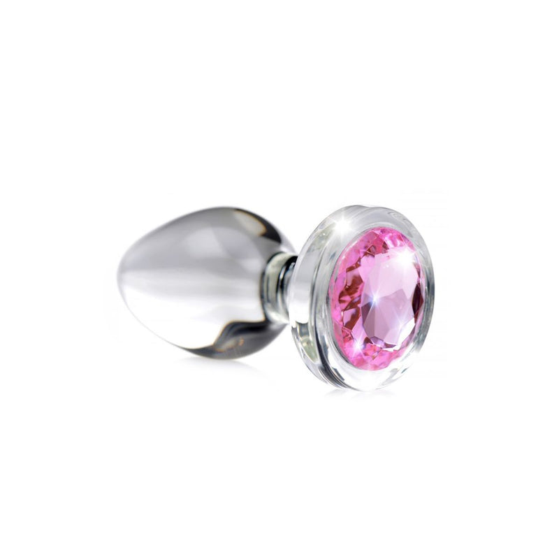 Pink Gem Anaalplug Van Glas Met Steentje - Verkrijgbaar in de maten Small, Medium en Large-Erotiekvoordeel.nl