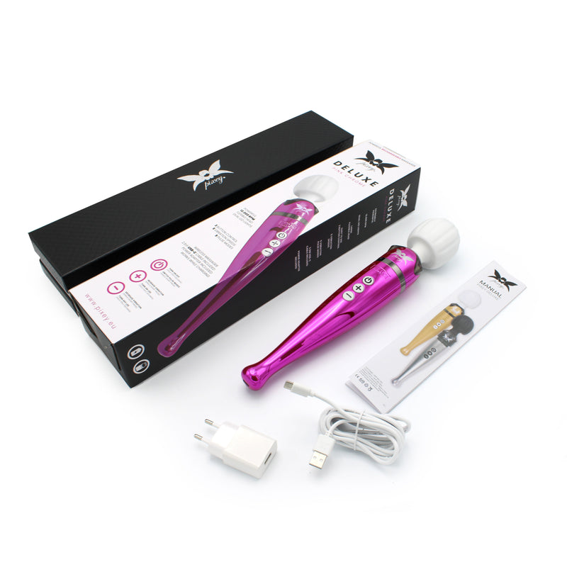 Pixey DeLuxe - Pink Chrome Edition - Oplaadbare Wand Vibrator - de krachtigste die er is-Erotiekvoordeel.nl