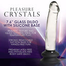 Pleasure Crystals - Glazen Dildo Met Siliconen Basis - 19 cm x 3.8 cm - Transparant-Erotiekvoordeel.nl
