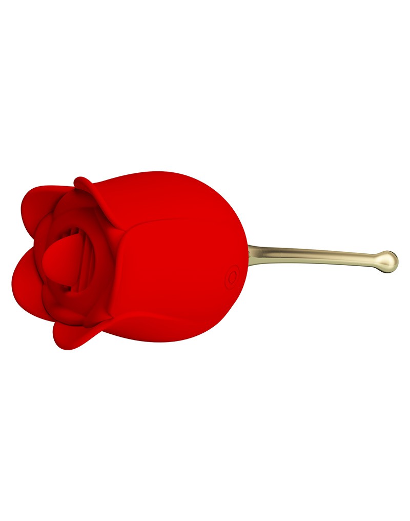 Pretty Love - Clitoris Vibrator Met likstimulator Rose Lover - Rood/Goud-Erotiekvoordeel.nl