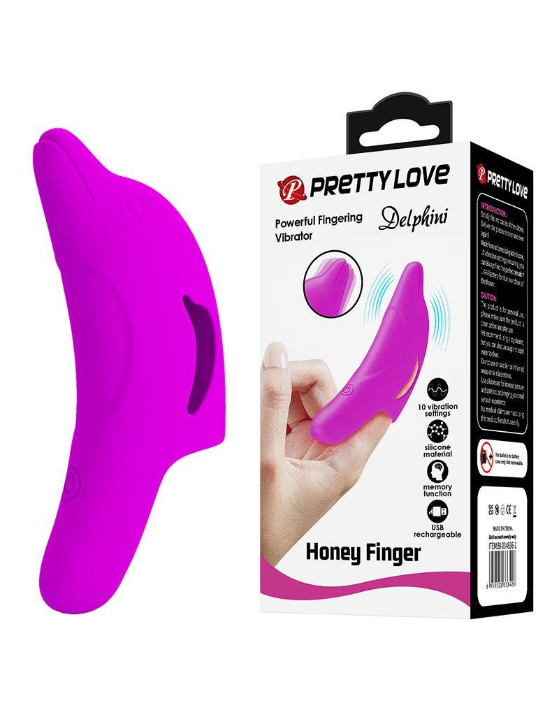 Pretty Love - Delphini - Vinger Vibrator - Roze - Siliconen - USB Oplaadbaar - 10 standen-Erotiekvoordeel.nl