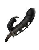 Pretty Love - Penis Sleeve Met Rabbit Clitoris Stimulator Cuper - Zwart-Erotiekvoordeel.nl