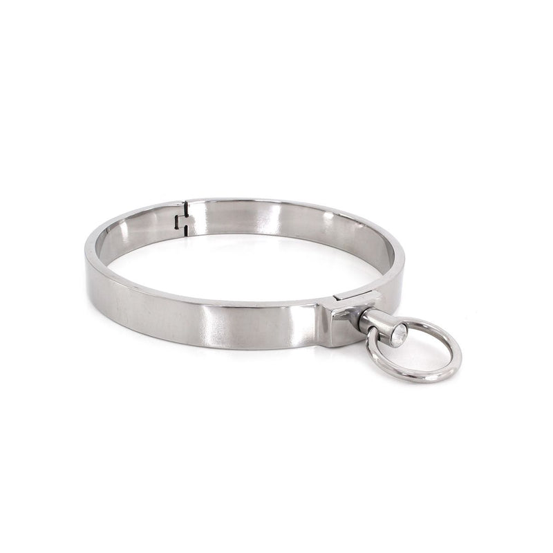 RVS Collar Solid Met Transparant Kristal voorzijde - Large - 13,5 cm-Erotiekvoordeel.nl