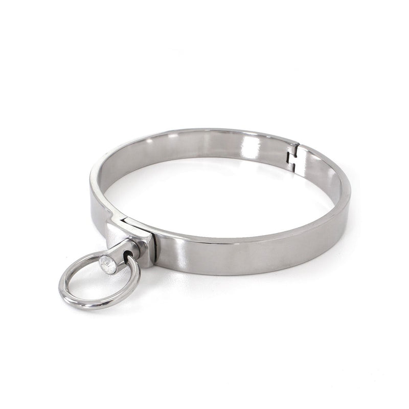 RVS Collar Solid Met Transparant Kristal voorzijde - Large - 13,5 cm-Erotiekvoordeel.nl