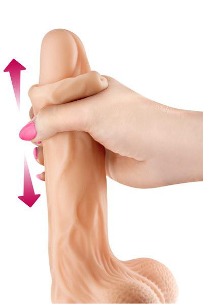 Real Body - Real Jo - Realistische Zuignap Dildo Met Bewegende Voorhuid - 18.5 cm - Lichte Huidskleur-Erotiekvoordeel.nl