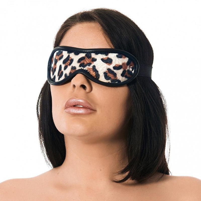 Rimba Bondage Play - Blinddoek - Oogmasker - Leer - Panter Print - One Size-Erotiekvoordeel.nl