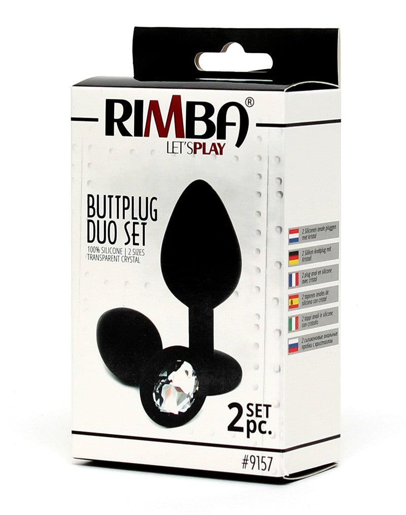 Rimba Bondage Play - Buttplug Duo Set Siliconen Met Kristal-Erotiekvoordeel.nl