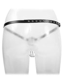 Rimba Bondage Play - Kuisheidsgordel - Leren Kuisheid Slip Met Metalen Kuisheidskooi - One Size-Erotiekvoordeel.nl