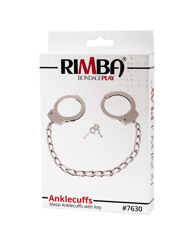 Rimba Bondage Play - Metalen Politie Voetboeien Met Ketting - Heavy Duty Cuffs - Stalen Voetboeien-Erotiekvoordeel.nl