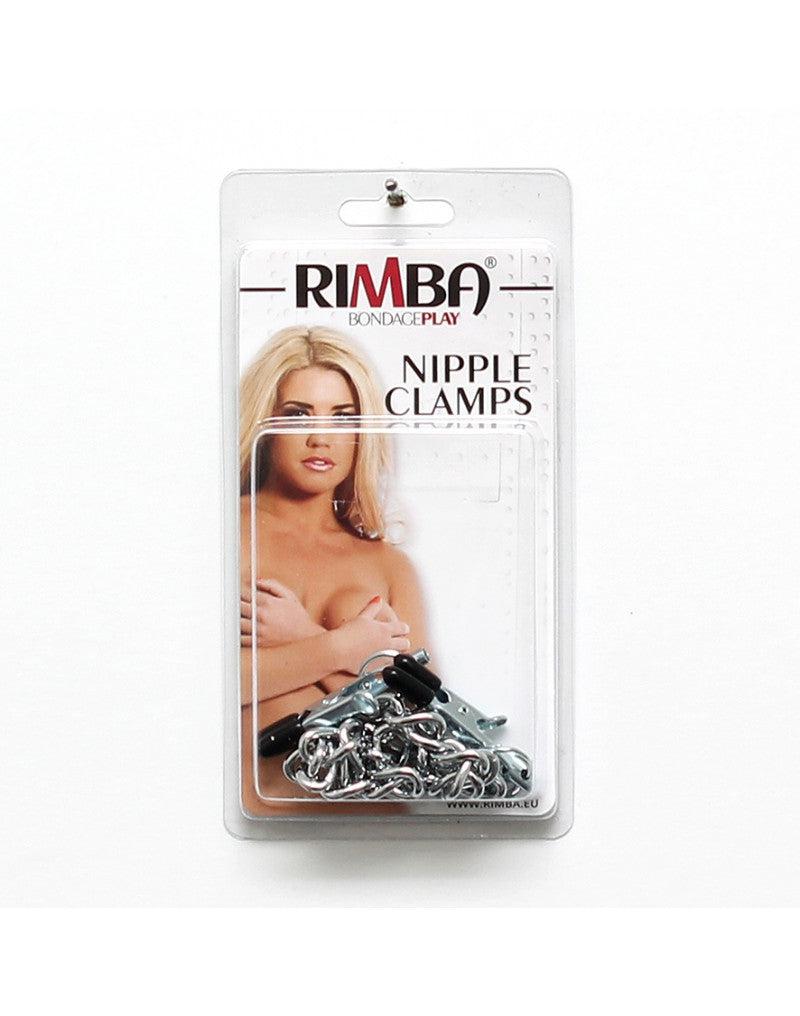 Rimba Bondage Play - Tepelklemmen Met Zwarte Siliconen Hoesjes En Ketting-Erotiekvoordeel.nl