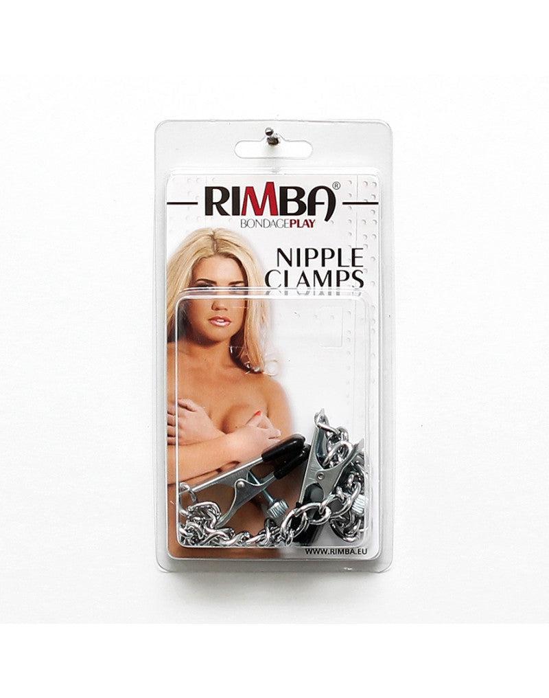 Rimba Bondage Play - Verstelbare Tepelklemmen Met Ketting - Large-Erotiekvoordeel.nl