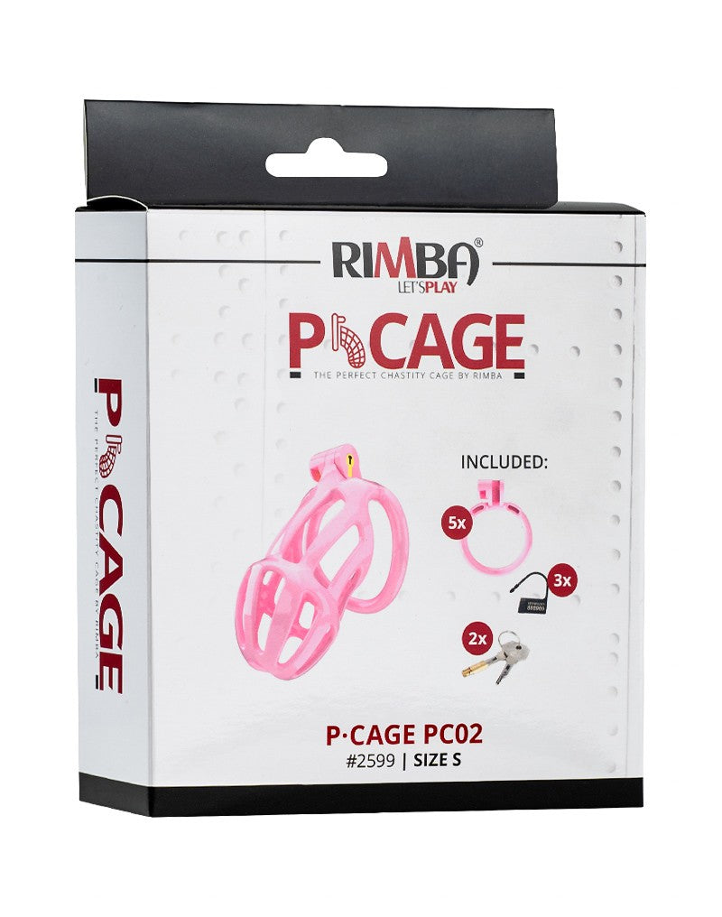 Rimba Toys - P-Cage PC02 - Kunststof Kuisheidskooi - Peniskooi - Chastity - Roze - Verkrijgbaar in 3 maten-Erotiekvoordeel.nl