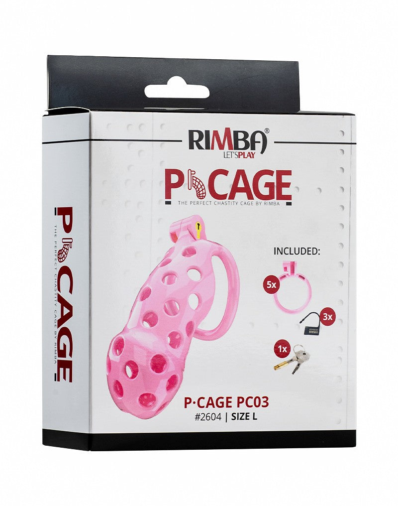 Rimba Toys - P-Cage PC03 - Kunststof Kuisheidskooi - Peniskooi - Chastity - Roze-Erotiekvoordeel.nl