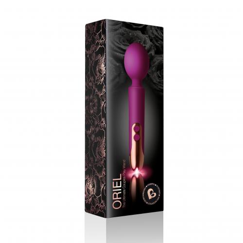 Rocks-off - Oriel - Mini Wand Vibrator - Fuchsia/Goud-Erotiekvoordeel.nl